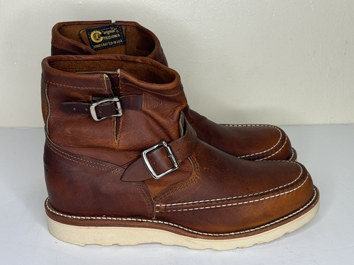 Pre-owned Chippewa Original Elsmere 7" Wedge Pull On Toe Boot Tan 10e 1901m08 In Brown
