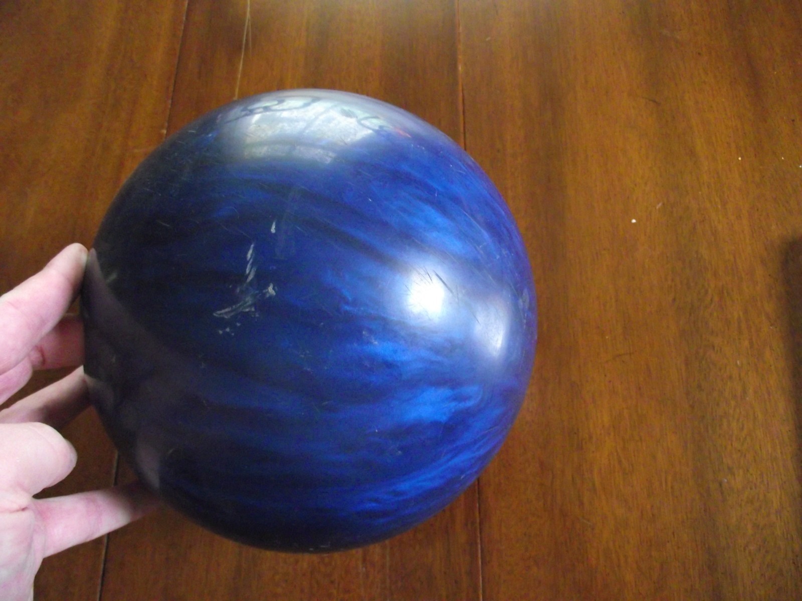 SALE vintage Brunswick Axis Blue 14lb Bowling Ball