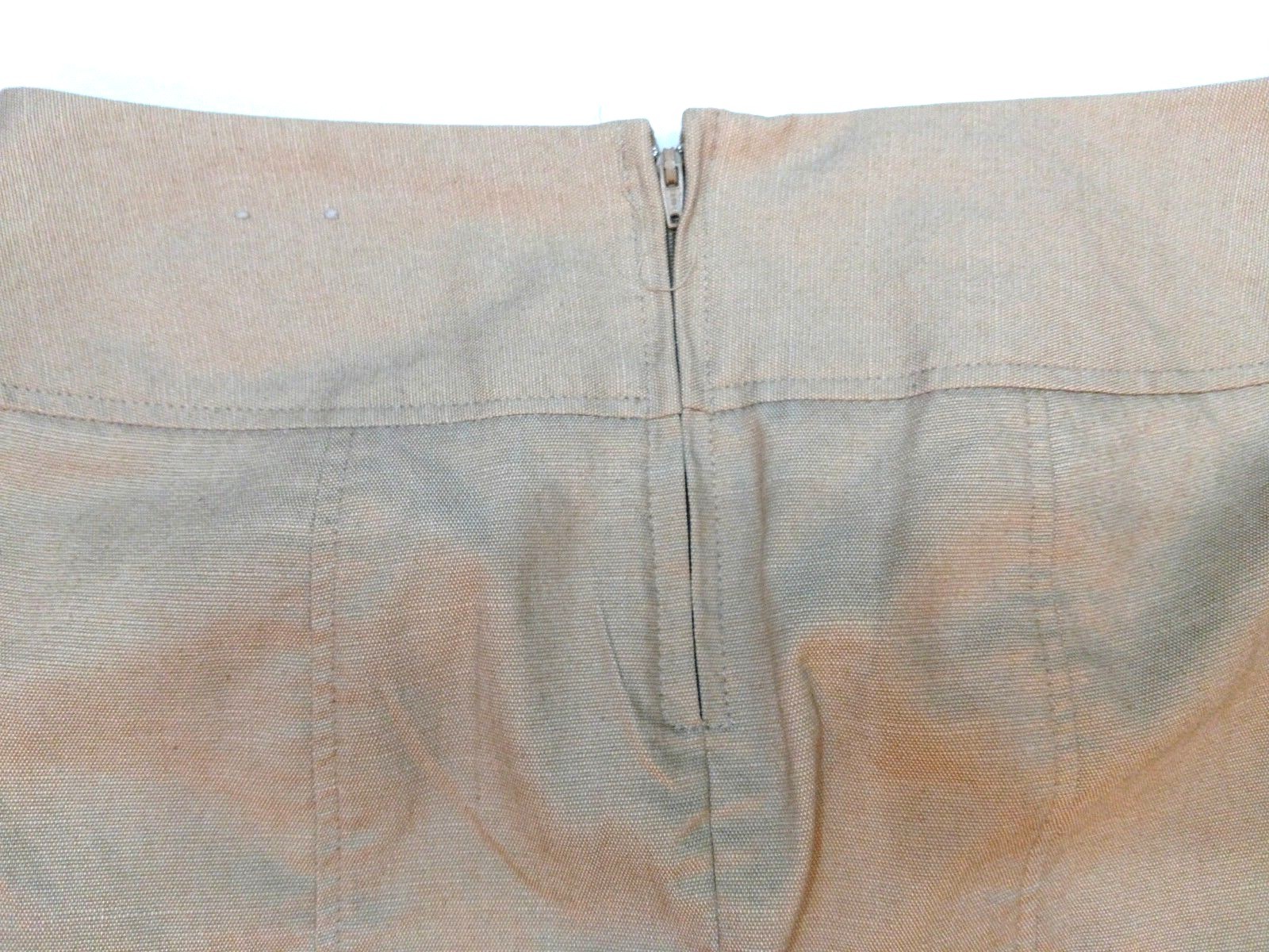 Maurices Womens Size 0 Straight Line Skirt Zip Back Khaki Slight Stretch fit