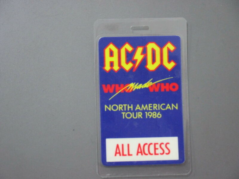 AC/DC backstage pass Laminated Who Made Who Tour !
