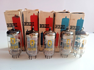 ECC85 6AQ8 RFT  5 PCS '60s EAST GERMANY TESTED NEW DDR ORIGINAL BOX