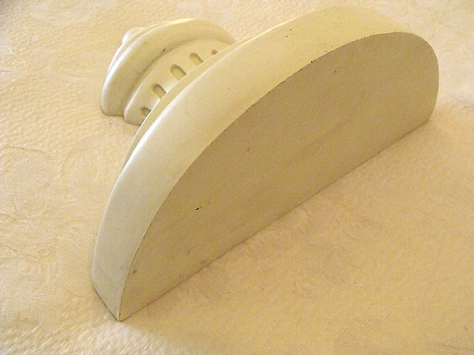 Vtg Shabby Creamy White 1/2 Round Column Wall Shelf Heavy Molded Plastic '99 ABC