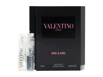 VALENTINO UOMO BORN IN ROMA EDT FOR MEN 1.2ml .04fl oz x 2 COLOGNE SPRAY SAMPLES