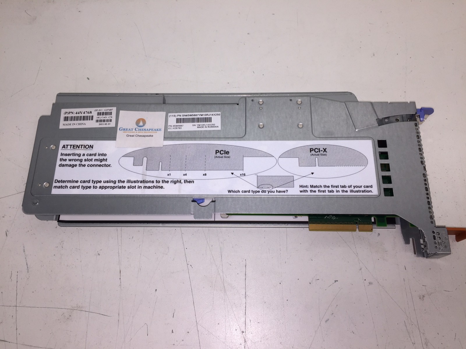 IBM 45W5687 DS8700 PCIE CEC 1-PORT RAID CARD w/Blind Swap Cassette 44V4768