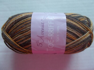 5th Avenue Toe-riffic wool blend sock yarn, Earth, 1 large skein, 404 yds