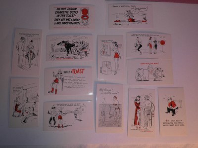 VINTAGE 1940s, 1950s era Wallet Size Comic Cards  naughty- risque- humor