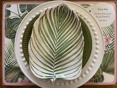 Sur La Table Palm-Leaf-Shaped Melamine Plates, Set Of 4-NWT