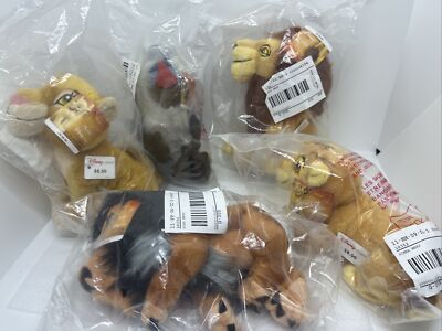 Disney Store Exclusive LION KING Set Of 5 - 8  Bean Bag Plush Sealed Rafiki Nala