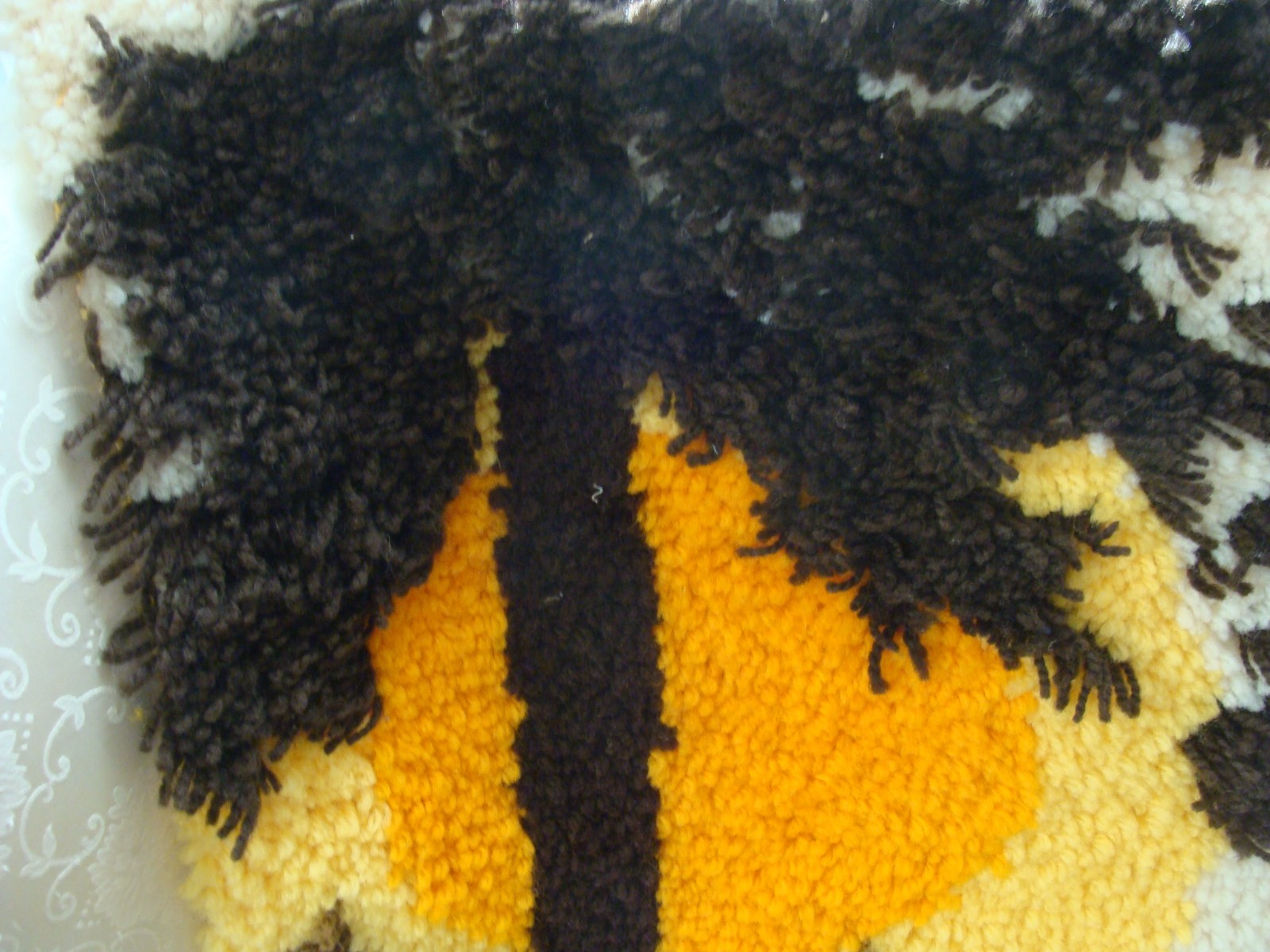 Vintage 1970s MCM RUG Trees Wall Hanging CABIN RETRO 24x35