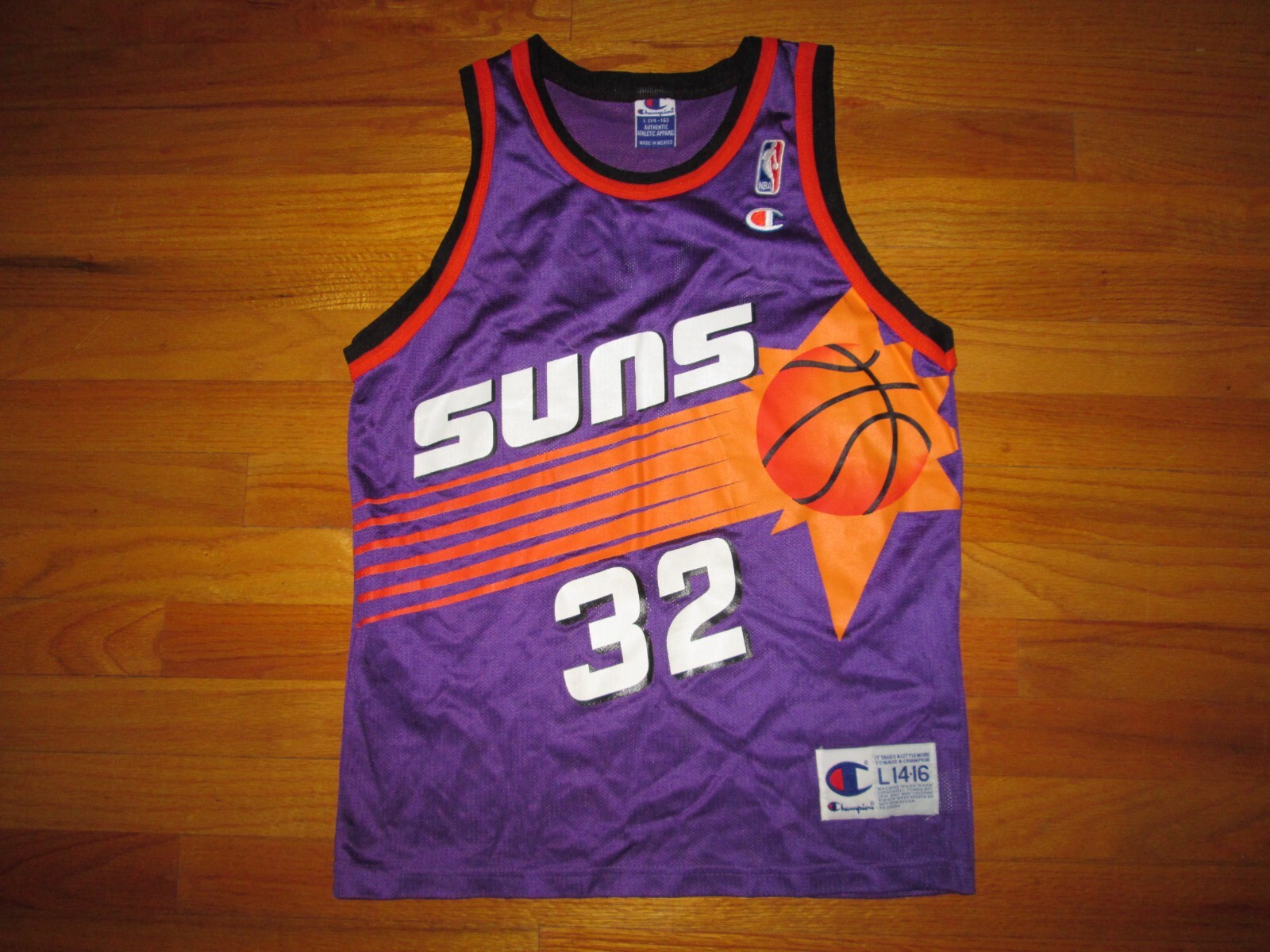 JASON KID Champion vtg 90s BIG SUN Phoenix Suns Basketball JASON KID Champion vtg 90s BIG SUN Phoenix Suns Basketball
