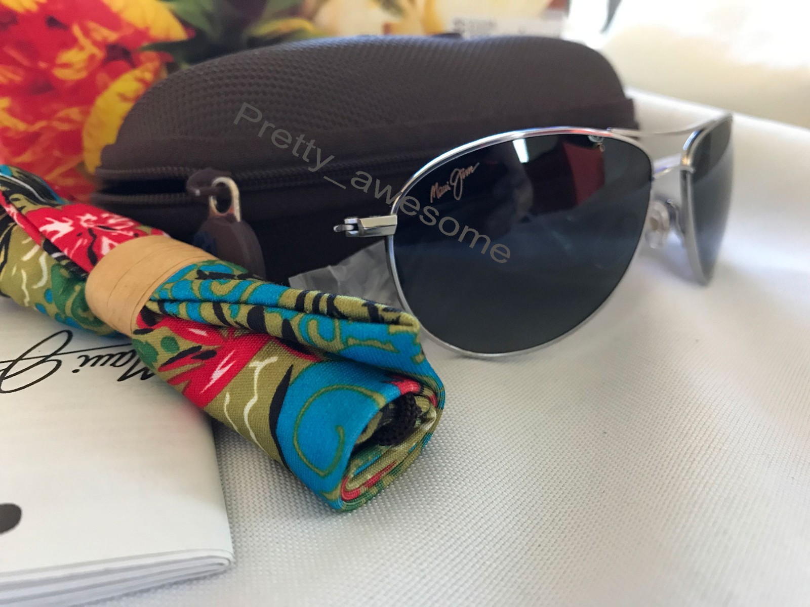 New Maui Jim Baby Beach Polarized Titanium Sunglasses GS245-17 Silver/Lens Gray