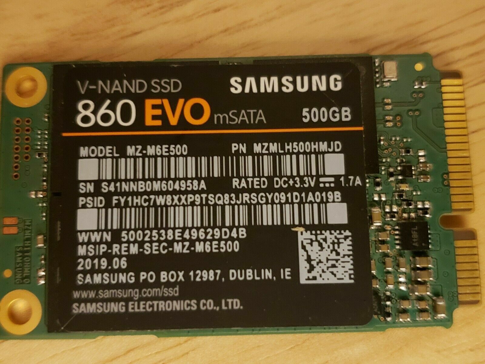 中古品]Samsung SSD 860evo 500G