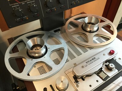 ONE PAIR   New  10.5'' Anodized  Aluminum metal Reels  Silver