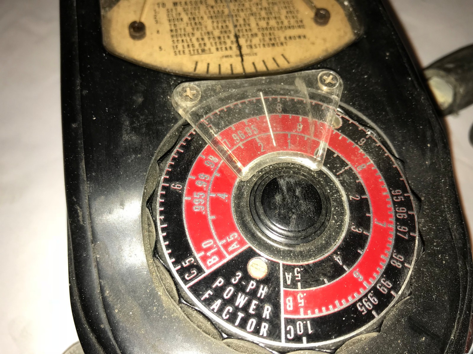 Vintage General Electric Balanced 3 Phase Power Factor Meter Amprobe 600 Volt