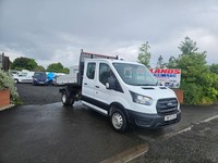 2023 ON 72 PLATE FORD TRANSIT 350 LEADER ECOBLUE CREWCAB TIPPER 71K ULEZ FREE 
