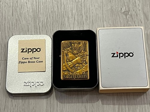 1997 Barrett Smythe Sagittarius Brass Zippo Lighter MIB (NO 1997 Barrett Smythe Sagittarius Brass Zippo Lighter MIB (NO
