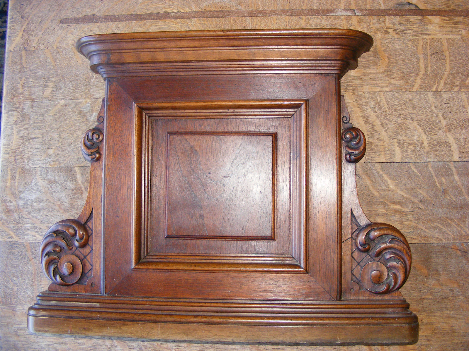 Antique Carved Walnut Dresser or Headboard Topper
