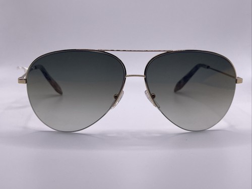 Pre-owned Victoria Beckham Vbs98 C29 Classic Grey Gold With Snake Tip - Women's Sunglasses In Light Brown Gold