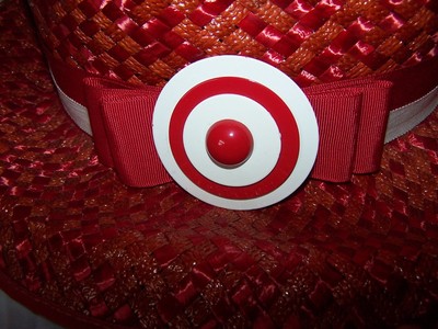 6198 VINTAGE Ladies WILMINE Red Straw Wide Brim Hat SUPER RARE Target USA Union#