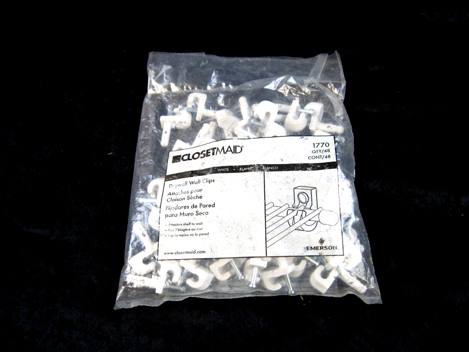 Amazon.com: ClosetMaid 1770 Back Wall Clips for Drywall, 48