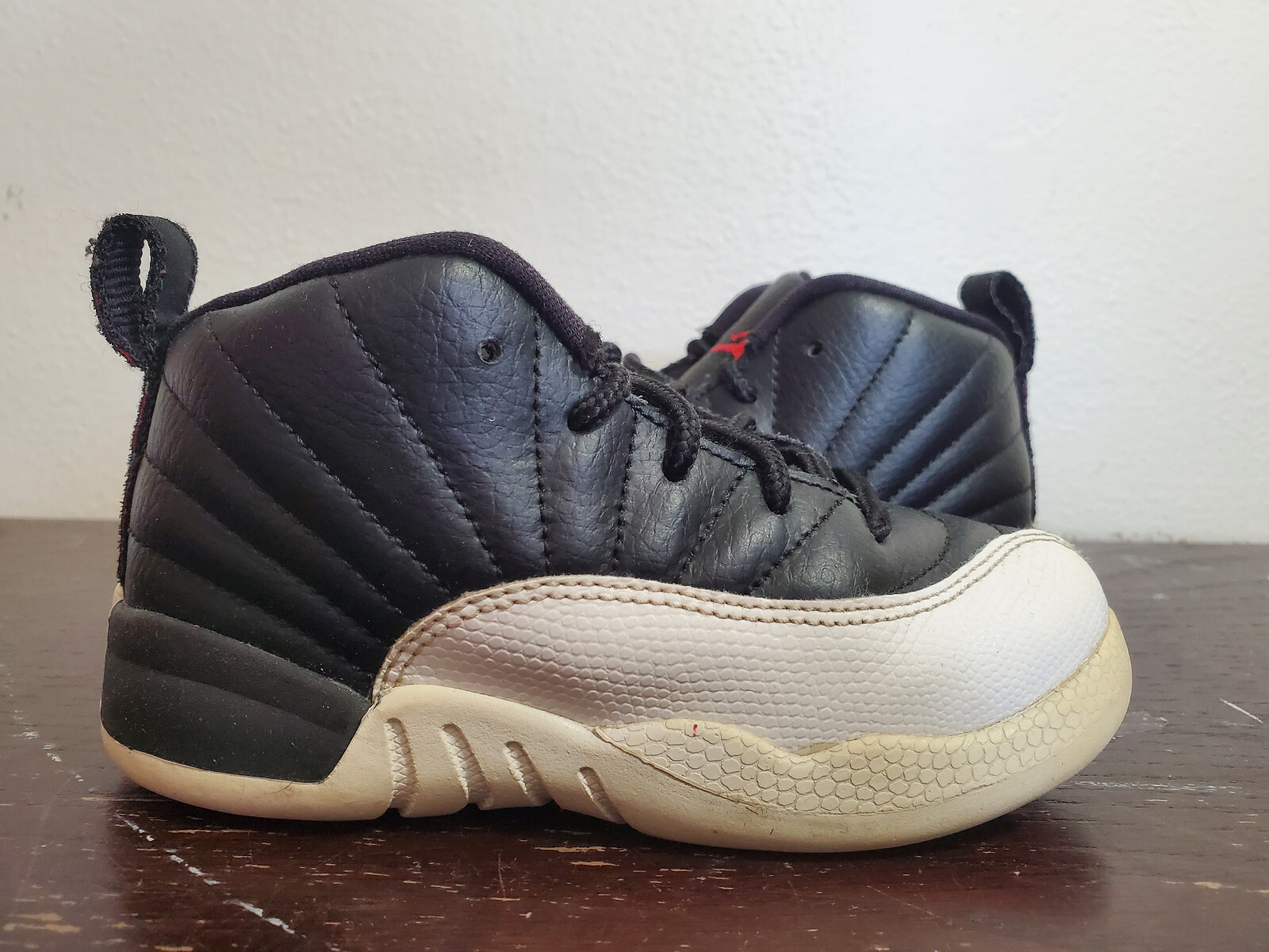 

Кроссовки Nike Air Jordan 12 Retro TD Toddler 2012 Playoff Black White Taxi 850000-00 9C, Черный, Air Jordan 12