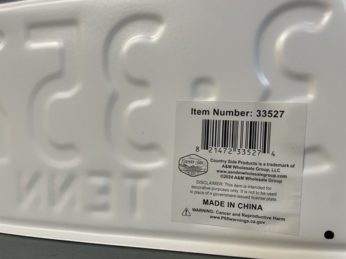 REPRODUCTION 1951 Tennessee License Tag TN Knox Vols & Vanderbilt Score Plate