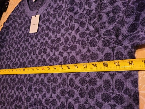 Pre-owned Coach Limited  Logo Men Sweater 2xl Wool Authentic Blue Multicolor