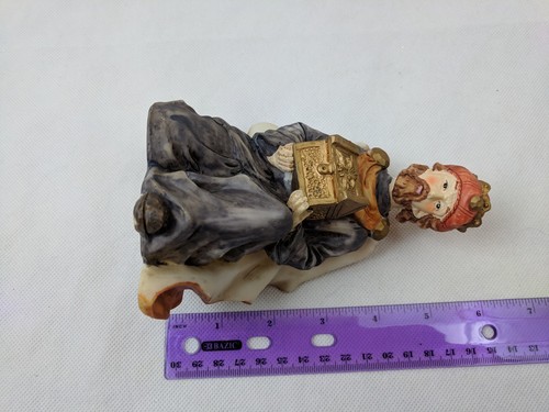 Christmas Nativity Wise Man King Gray & Orange Robes Replacement Resin Figurine