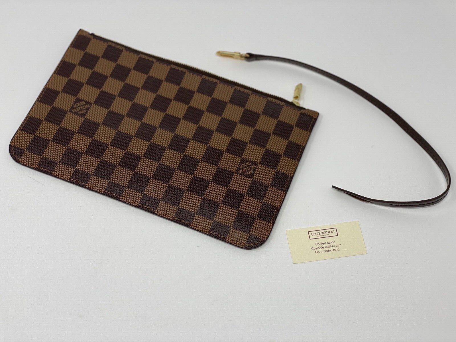 Louis Vuitton Neverfull Pouch Pouchette Clutch Damier Ebene Louis Vuitton Neverfull Pouch Pouchette Clutch Damier Ebene