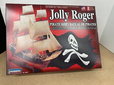 Lindberg Jolly Roger Pirate Ship Plastic Model Kit 16'' 1/130 Scale New Open Box