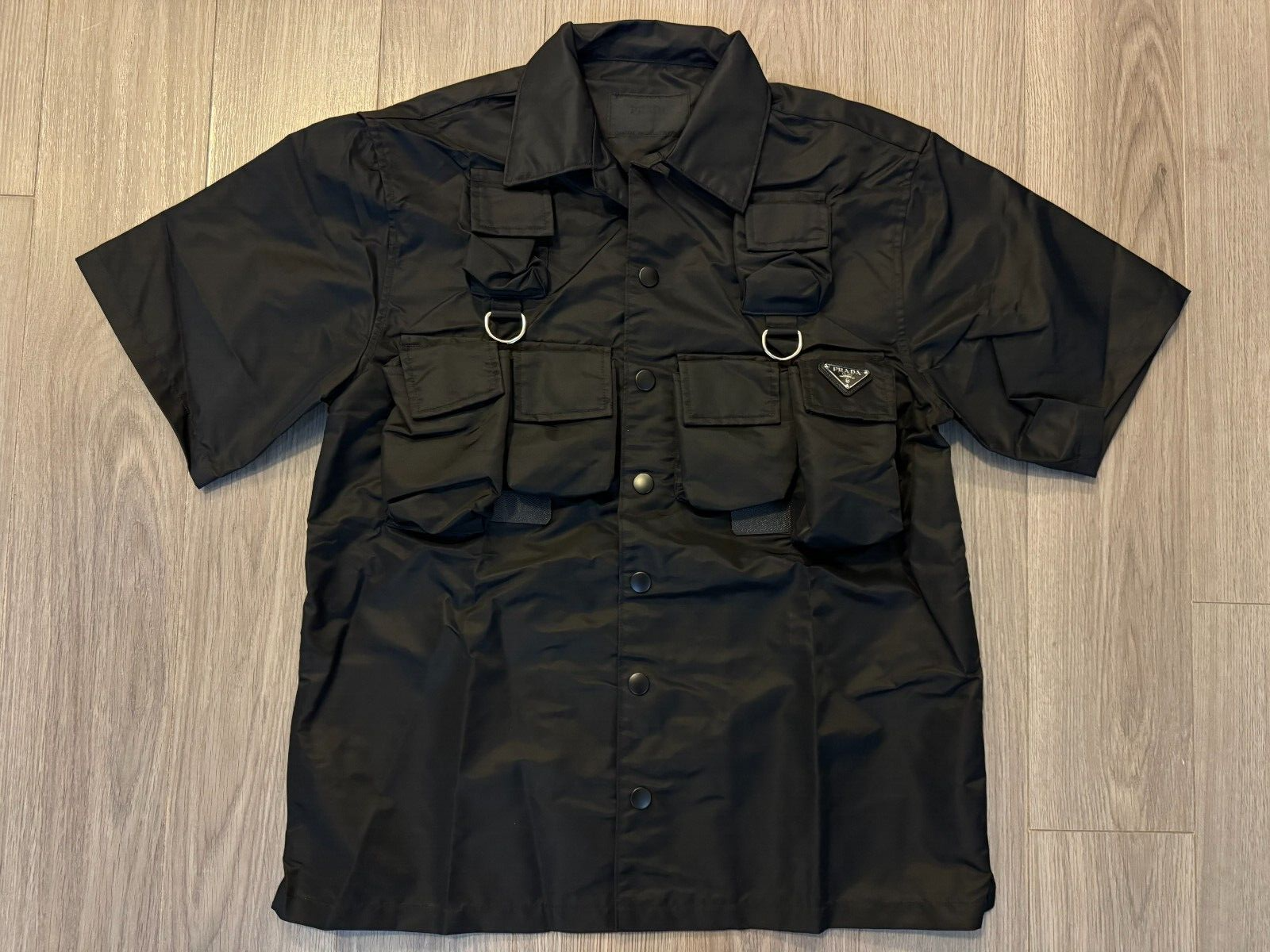 PRADA Short Sleeved Re-Nylon Shirt black sz M | eBay PRADA Short Sleeved Re-Nylon Shirt black sz M | eBay
