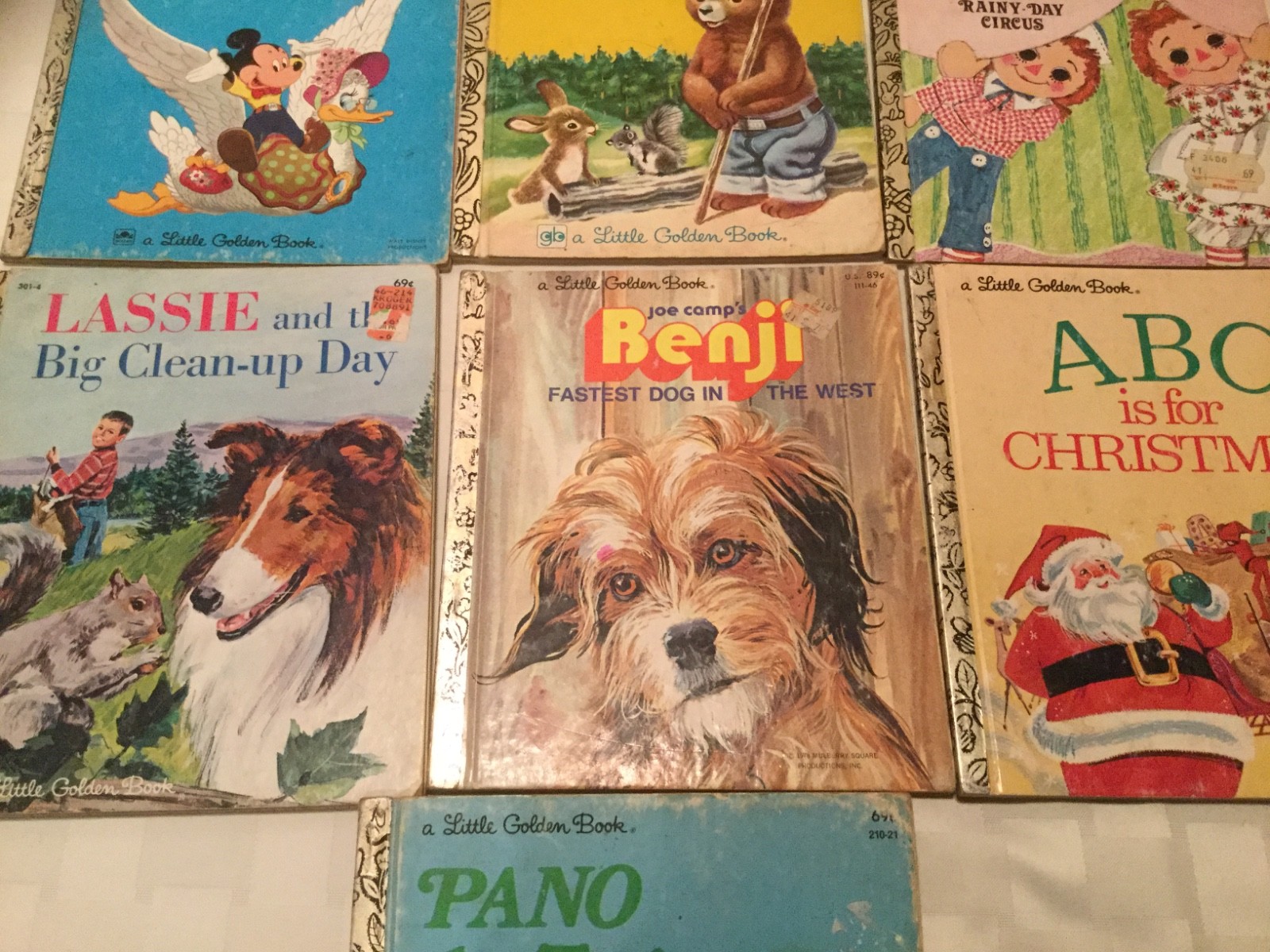 Little Golden Books Smokey Mother Goose Raggedy Lassie Benji Lot, Vintage, F1
