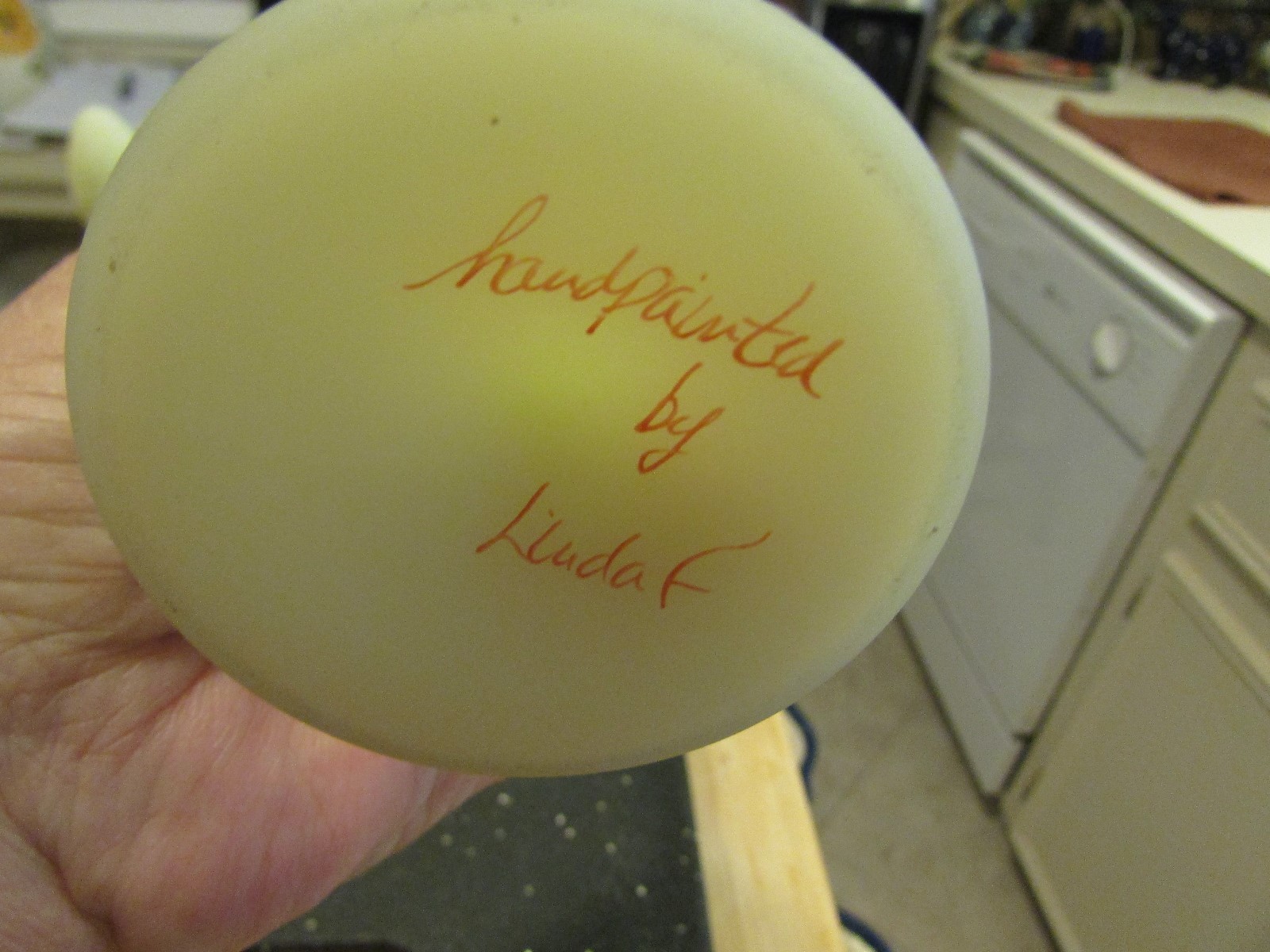 TWO FENTON CUSTARD BELL AND BUD VASE  HAND PAINTED AND SIGNED   BEATUFIL