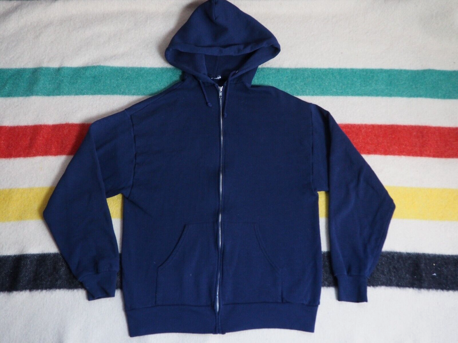 トップス 70'S-80'S VINTAGE NAVY FOODIE Vintage 1970s 80s Navy Blue No Logo ZIPPER Hoodie Sweatshirt