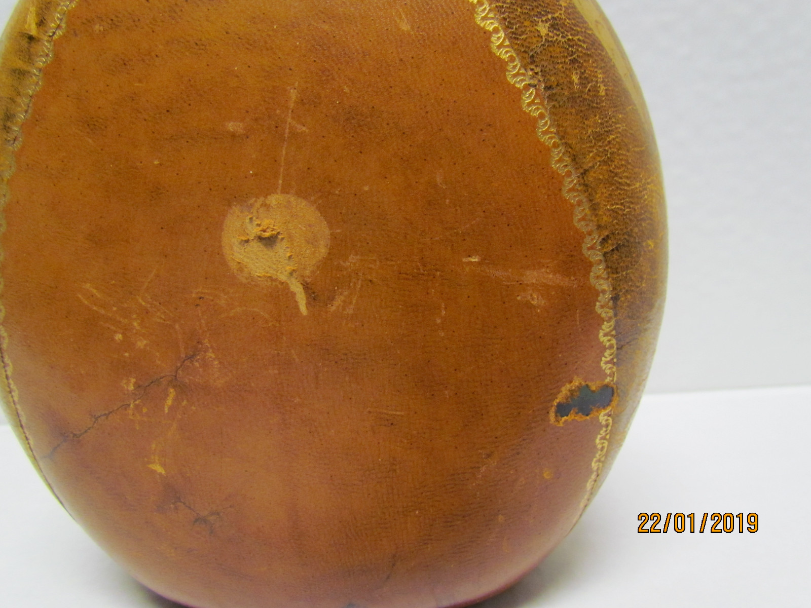 Vintage Original M.A. Leather Handiwork Golden Owl Green Bottle     PayPal ONLY