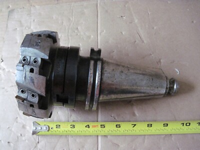 Lyndex C5001-1500 CAT50 Shell Mill Holder w/ Seco 5'' Shell Mill