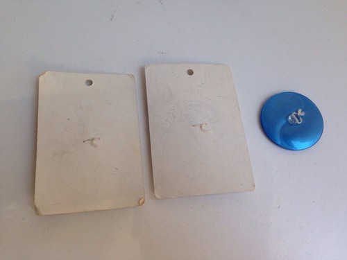 RARE! Lot of 3 Vintage LARGE Blue Buttons on Original Cards,  1.75