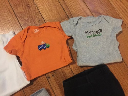 8pc. BABY BOY CLOTHING LOT SIZE NEWBORN PANTS BODYSUITS