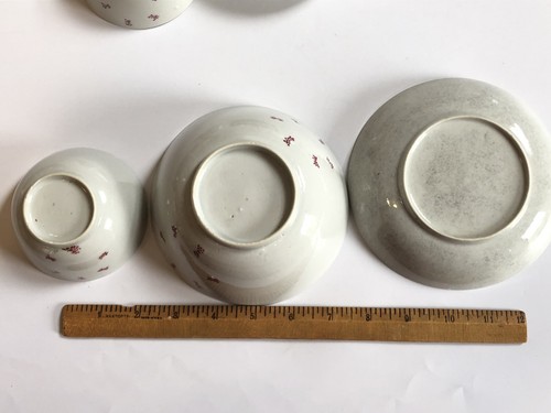 5-Pieces Vintage Chinese Export Pottery - Matching Design C1800 “as is”