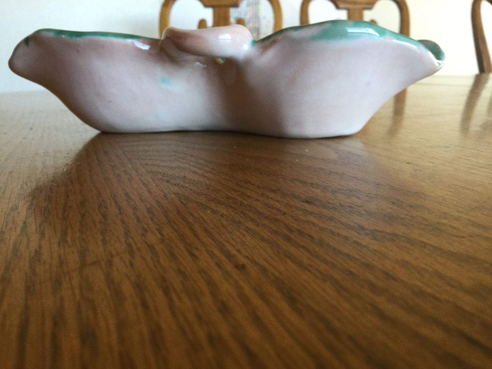 TERRA ROSE GREEN LEAF DISH Appears to be  STANGL - very nice!