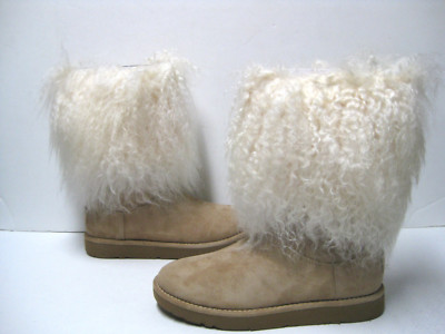 Pre-owned Ugg Lida Sheepskin Cuffwomen Short Boots Natural Us 7 /uk 5.5 /eu 38 /jp 24 In Beige
