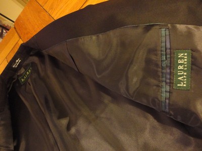 RALPH LAUREN MENS 50 SHORT 2 BUTTON NOTCH STRIPED TUXEDO JACKET LAPEL