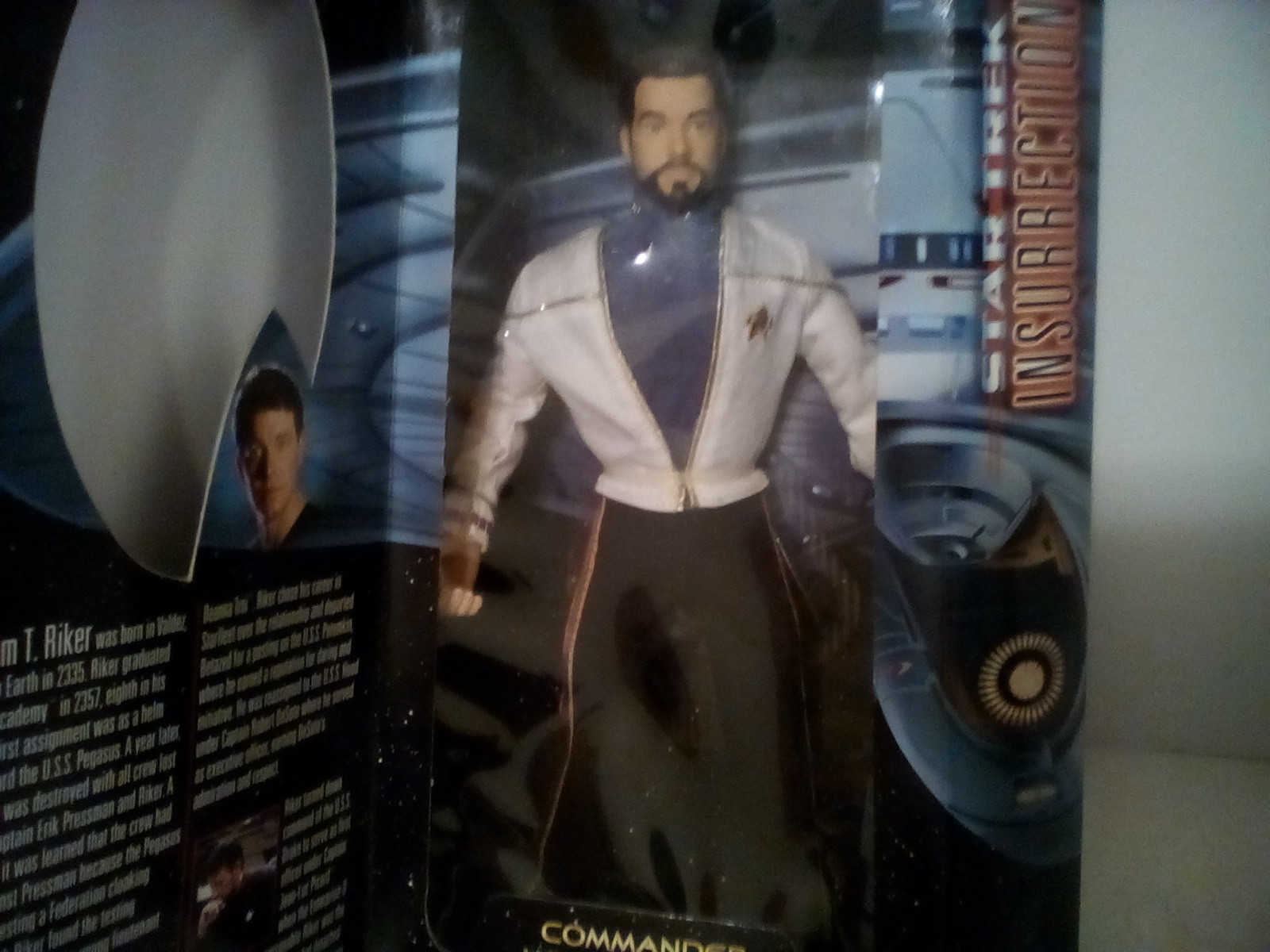 vintage commander willian riker seen in insurrection 1998, 12 inch playmates toy