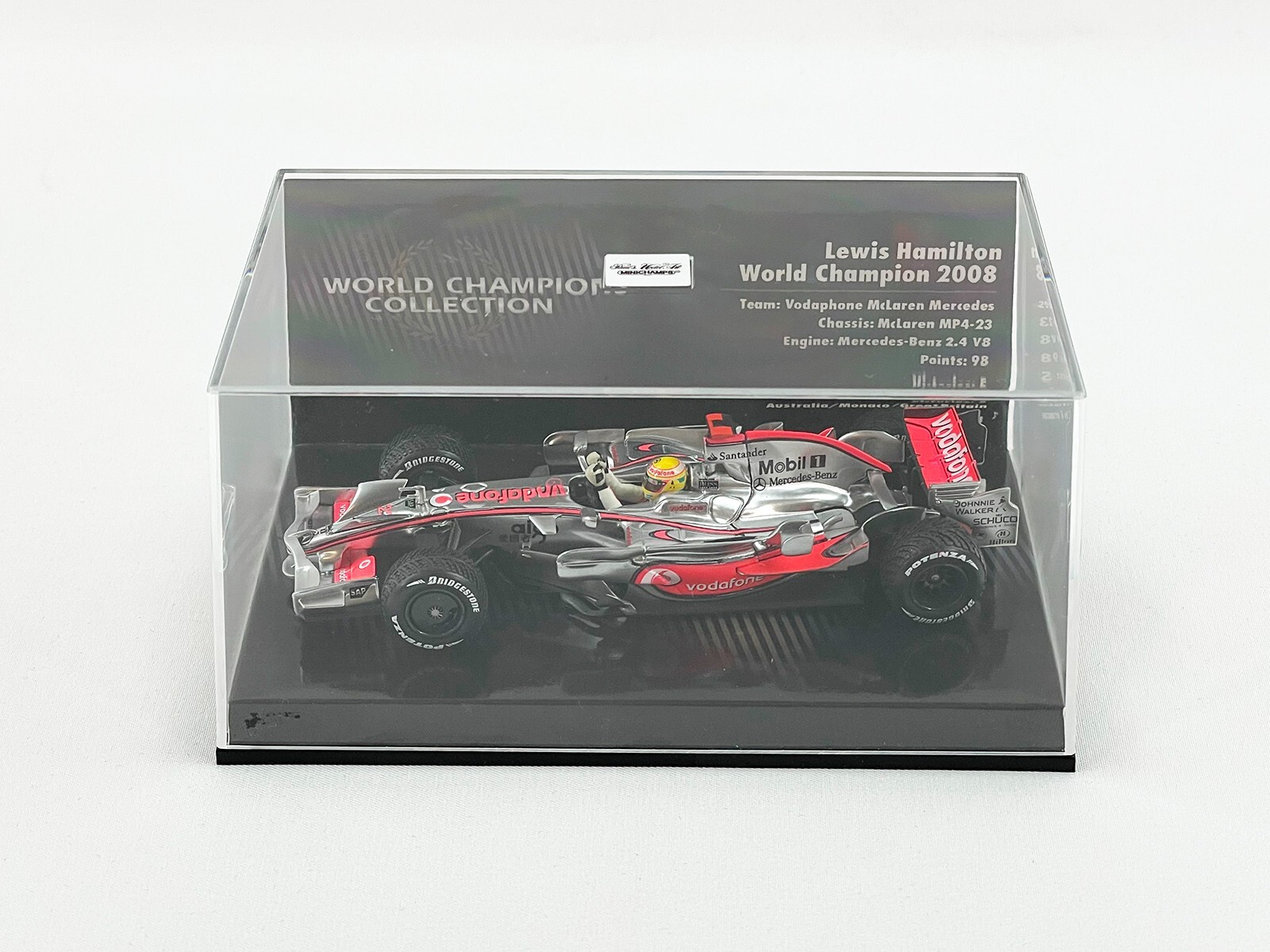 McLaren F1 MP4-23 #22 Lewis Hamilton Brazil 2008 World Champion 1:43 MINICHAMPS