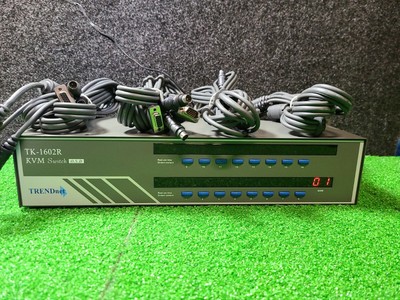 TRENDnet TK-1602R KVM Switch OSD with 4 Sets of Cables and Power Adapter