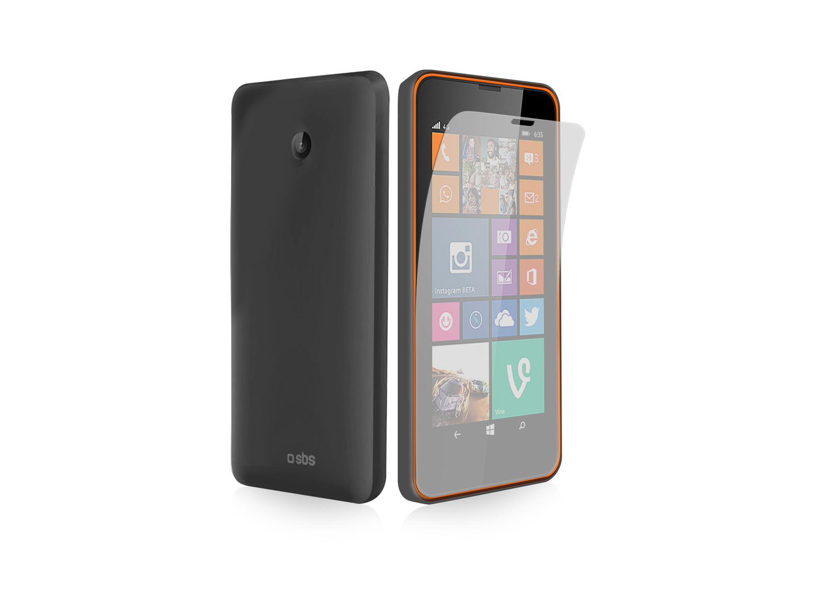 SBS AERO CUSTODIA CASE MORBIDA per NOKIA LUMIA 630 635 NERA