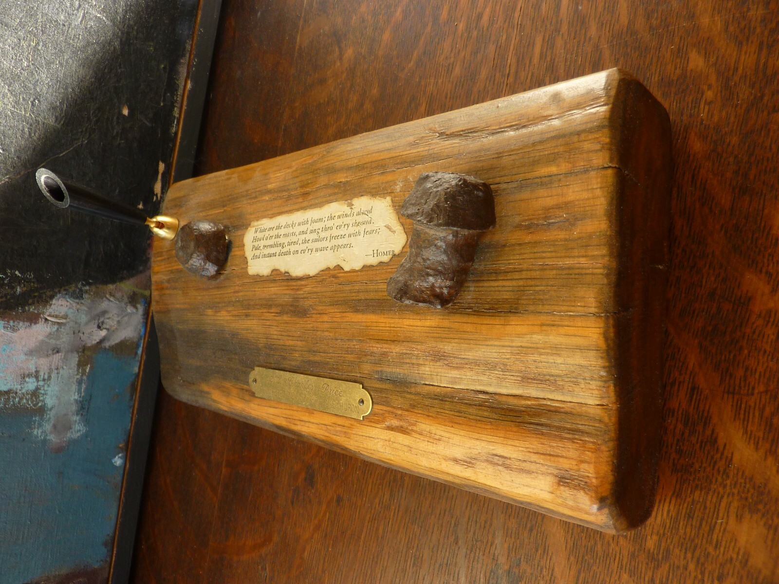 RARE 1913 Artifact~ Lake Huron Michigan Shipwreck  Sunken Ship Rivets~pen holder