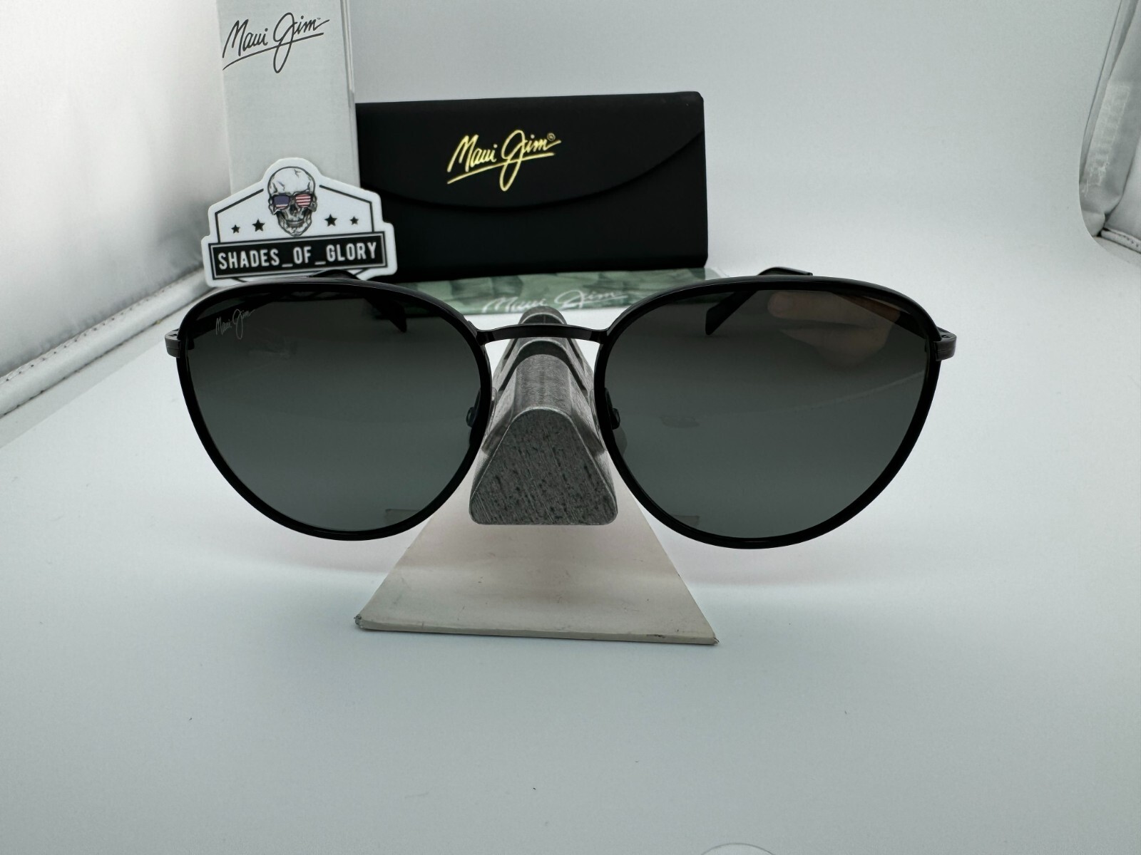 Pre-owned Maui Jim Noni Mj 854-02 Titanium Gunmetal Neutral Grey Polarized Sunglasses