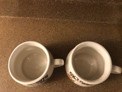 Lot Of 2- Scotch Broth & Oxtail Soup Recipe Ceramic Soup Bowls Cups With Handle