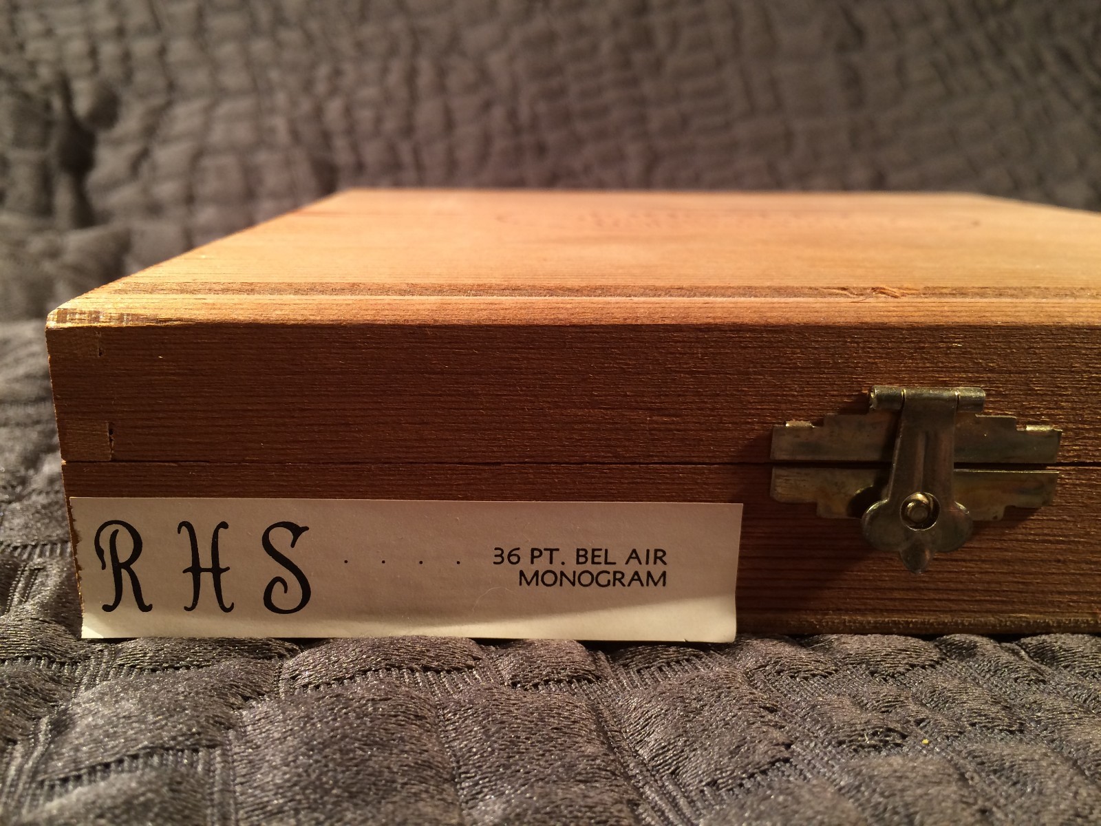 KINGSLEY HOT FOIL MACHINE TYPE LETTERS BELAIR 36 PT MONOGRAM